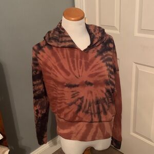 Stylish Tie-Dye Hoodie - Black and Brown